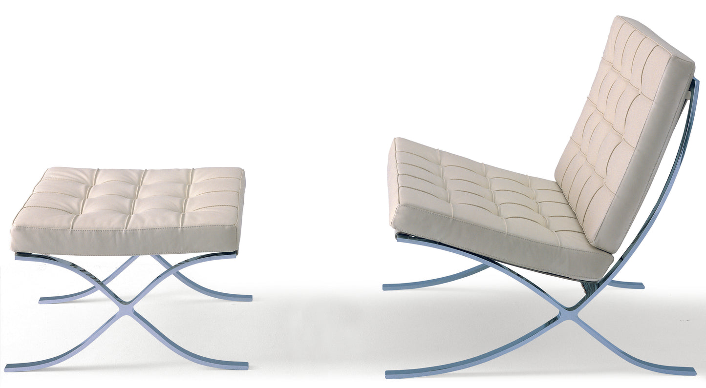 Barcelona Chair and Footstool by Mies Van Der Rohe