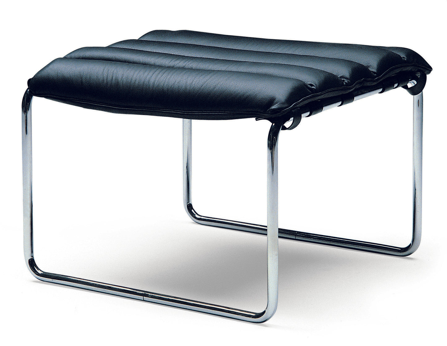 Chrome & Leather Lounge Chair and Footstool by Mies Van Der Rohe