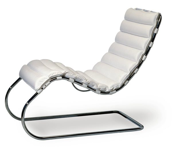 Chrome & Leather Lounge Chair and Footstool by Mies Van Der Rohe
