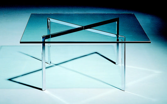 Square Glass Table by Mies Van Der Rohe