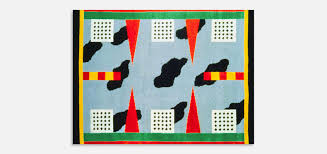 California | Wool Carpet by Nathalie Du Pasquier for MEMPHIS Srl